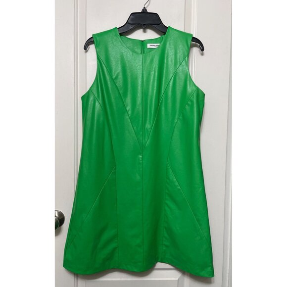 Amanda Uprichard New York Harlow Faux Leather Mini Dress in Green Size M - Picture 6 of 16